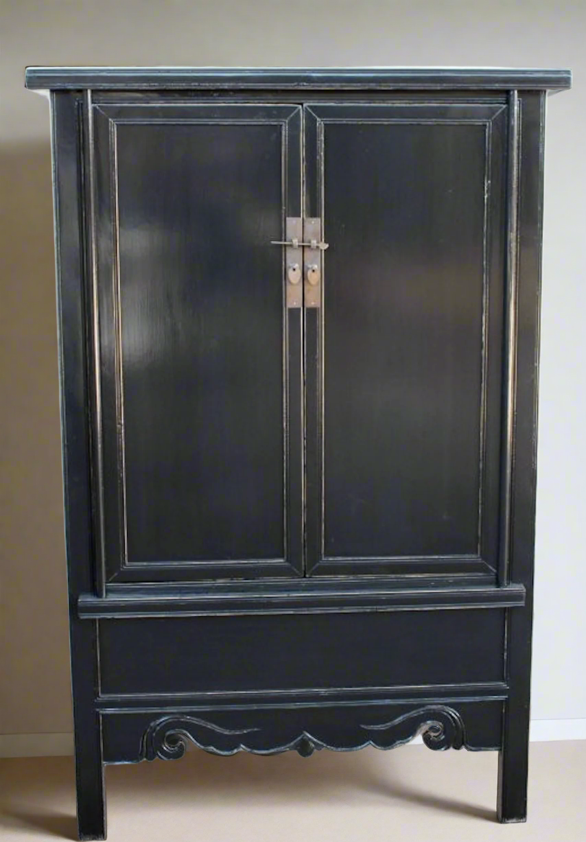 TALL BLACK 2 DOOR CABINET