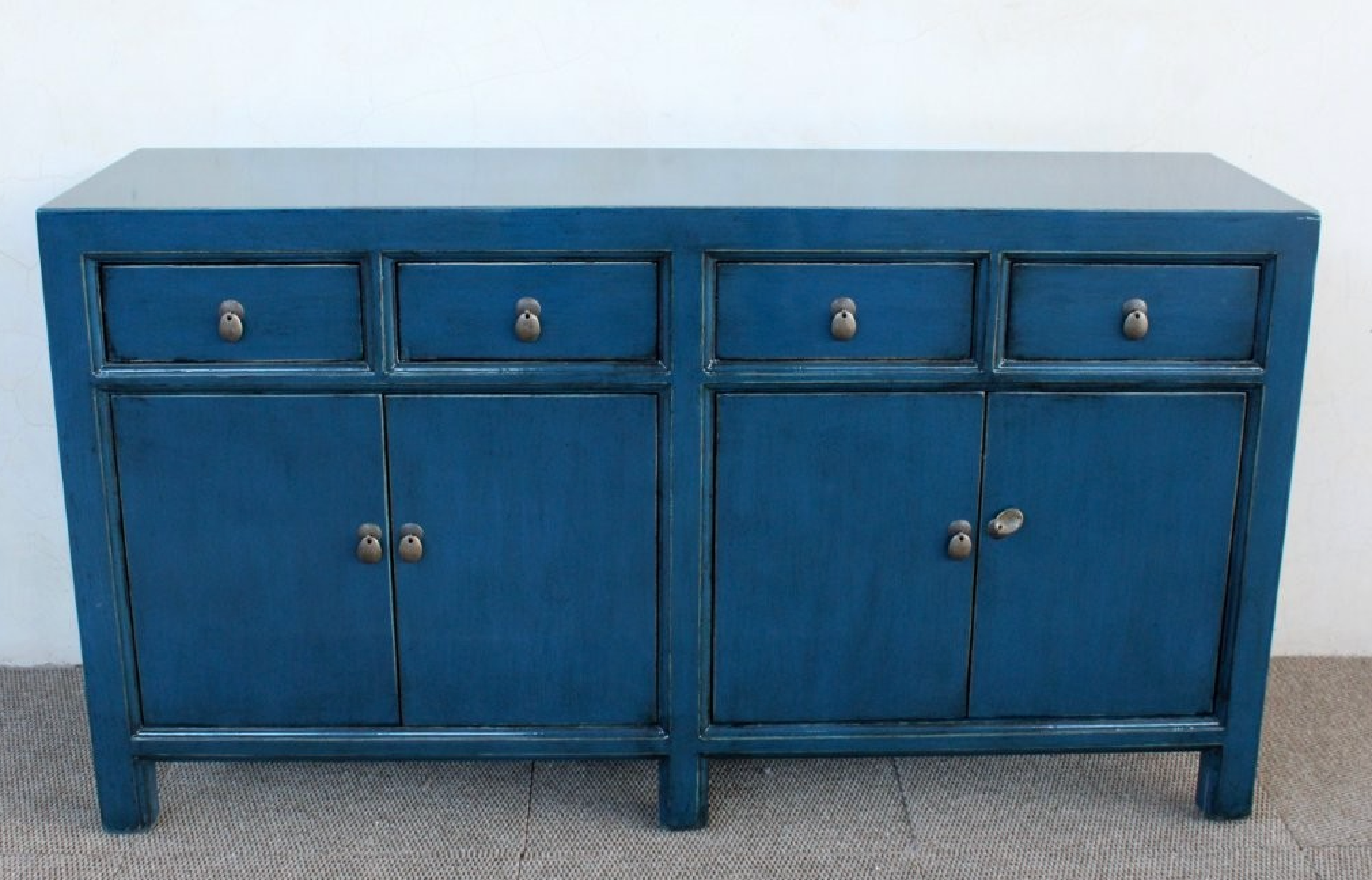 NAVY 4 DOOR 4 DRAWER BUFFET CUPBOARD