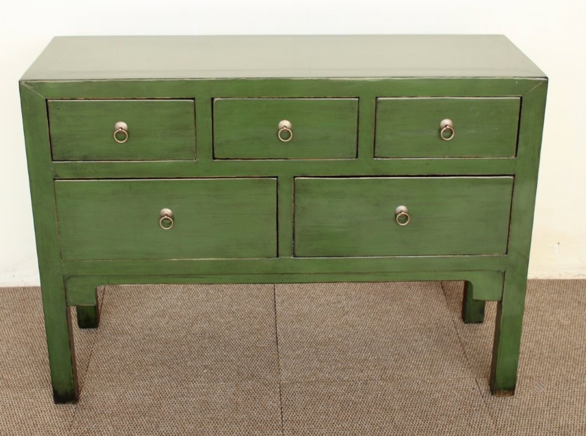 GREEN BLUE 5 DRAWER BUFFET CABINET