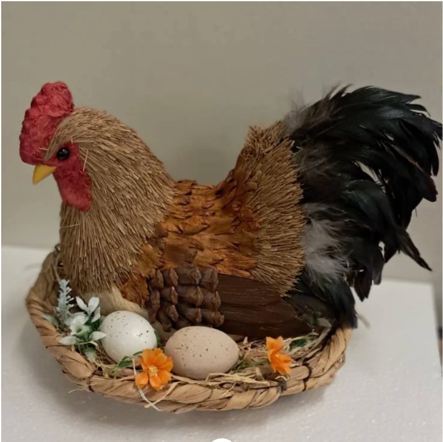 25cm Sitting Faux Chicken