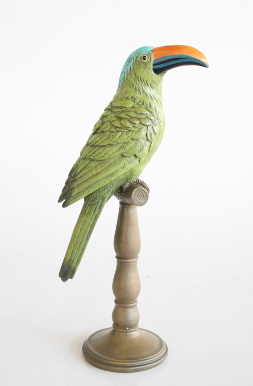 42cm TOUCAN ON STAND WITH ORANGE BILL