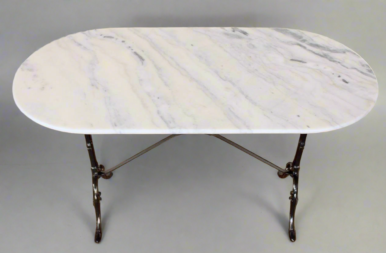 WHITE OVAL MARBLE TABLE