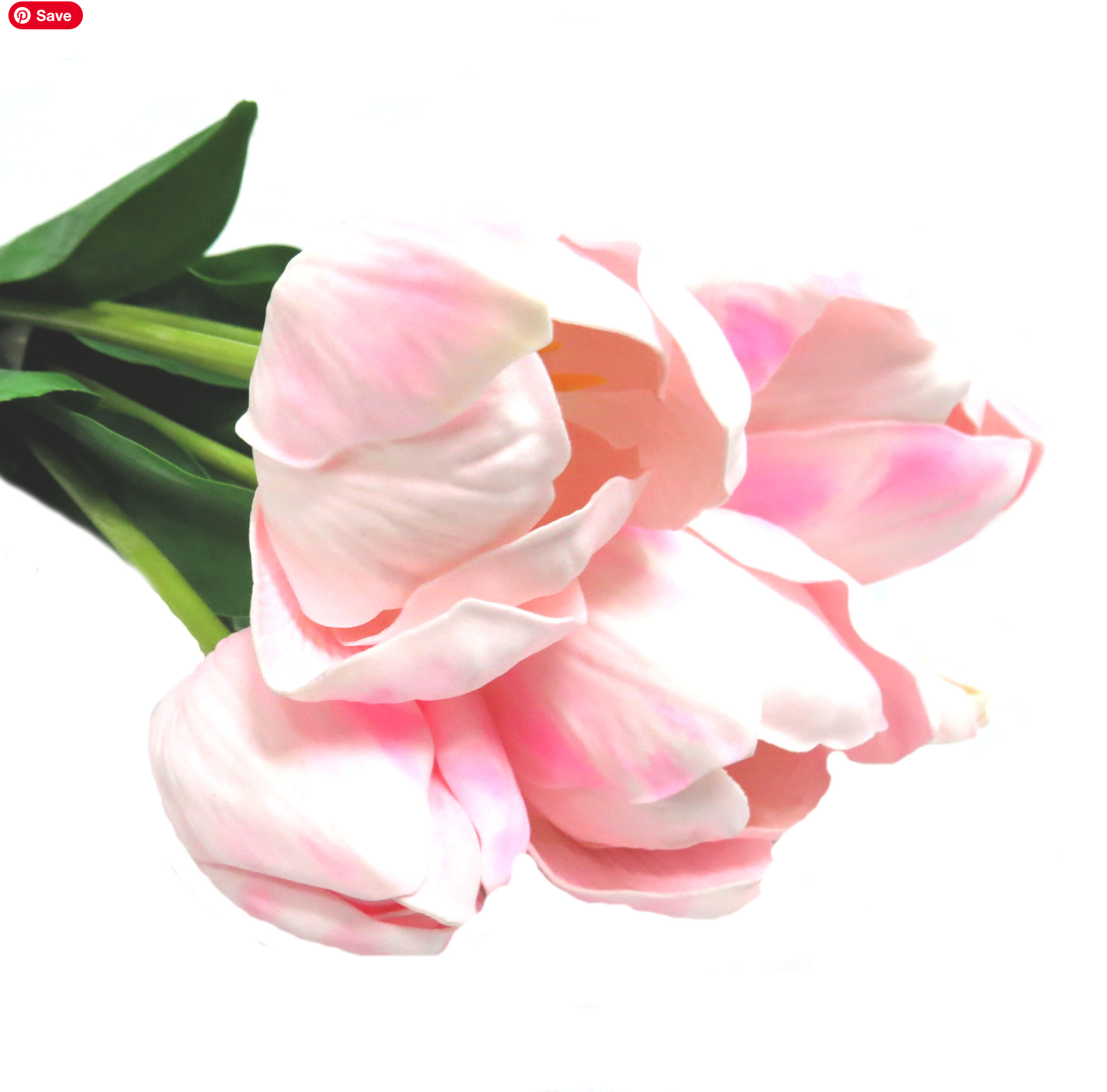 Bunch of 10 Pale Pink Faux Tulips