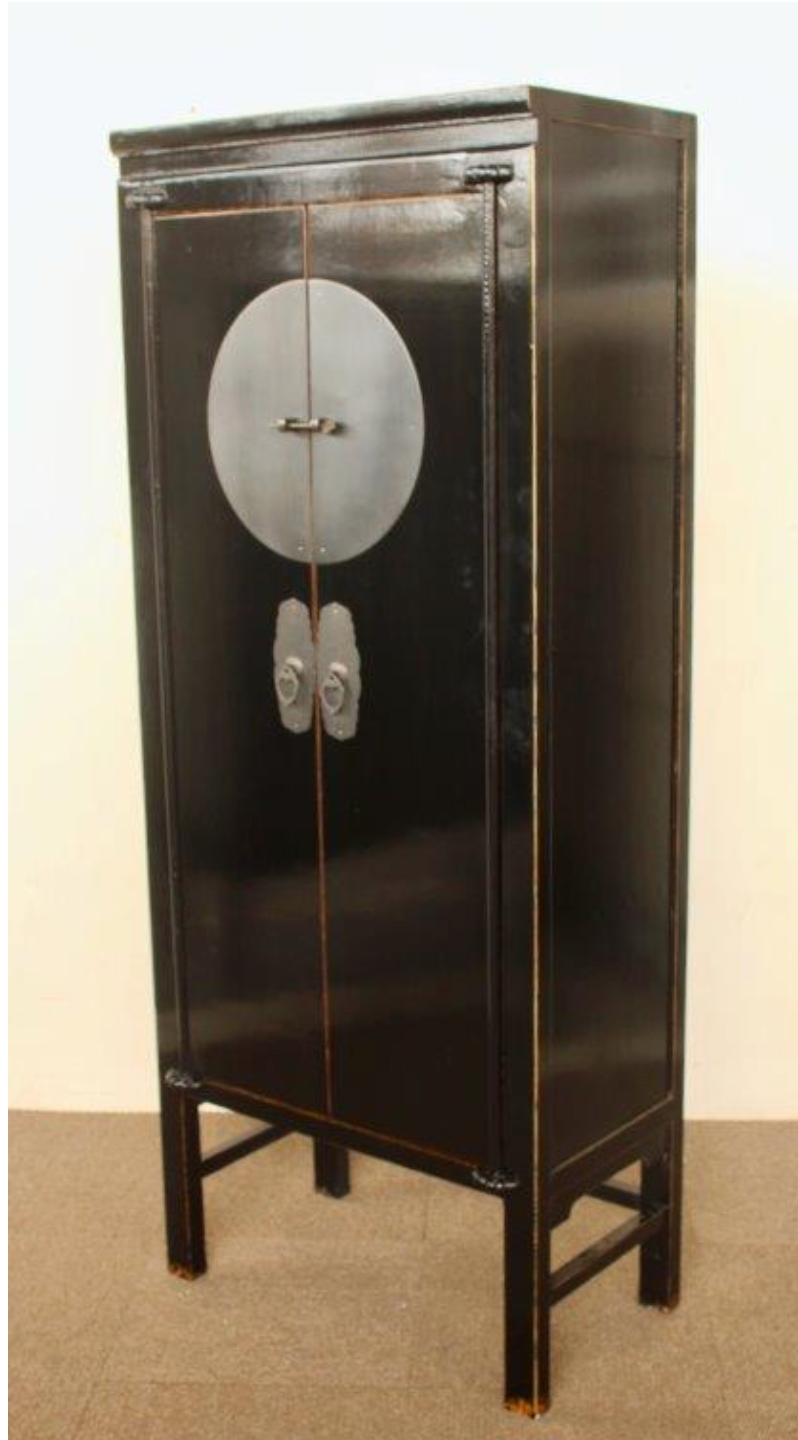TALL BLACK 2 DOOR CABINET