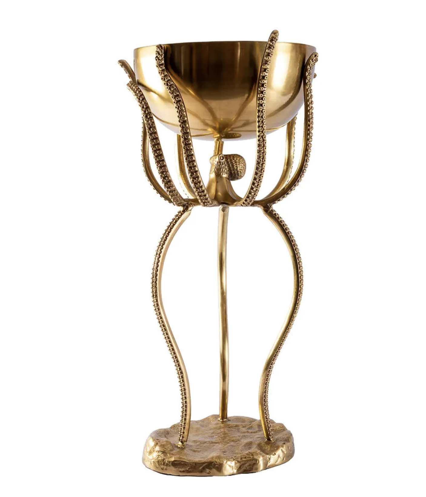 Octopus Wine Cooler Antique Brass Standing