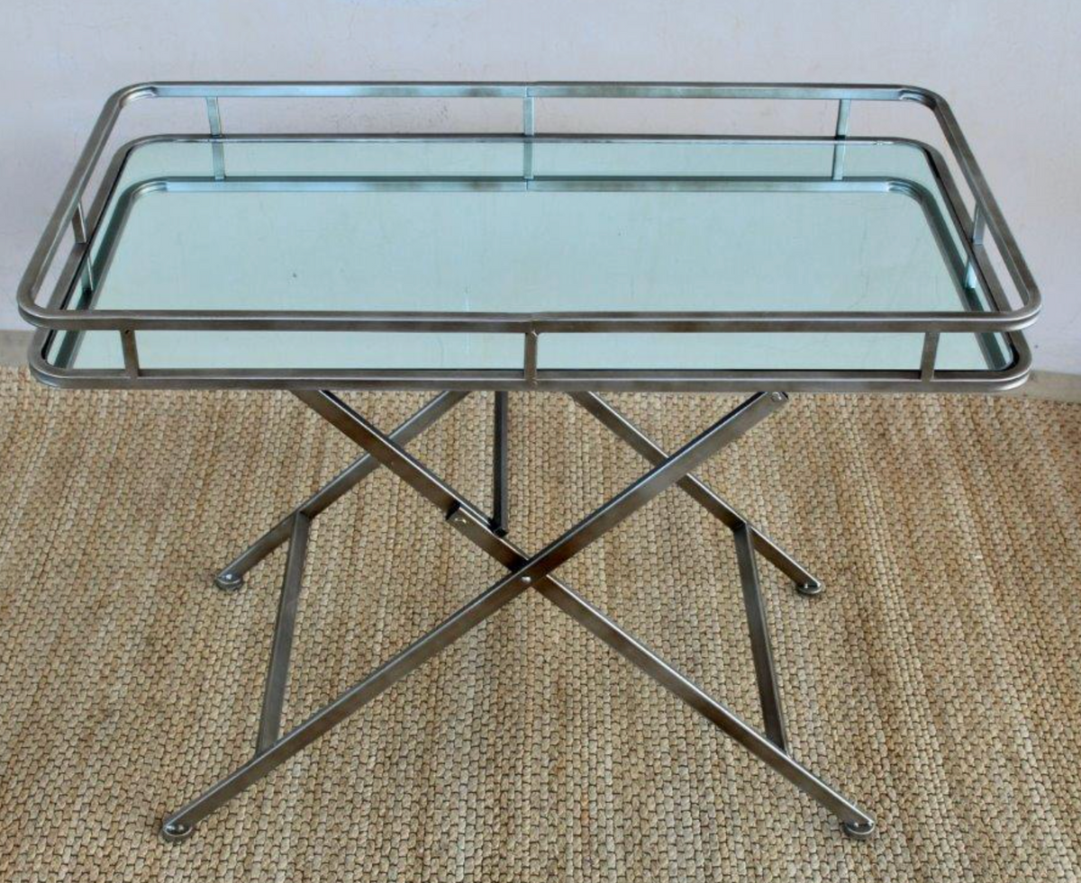 Rect. Pale Gold Mirrored Folding Butlers Tray