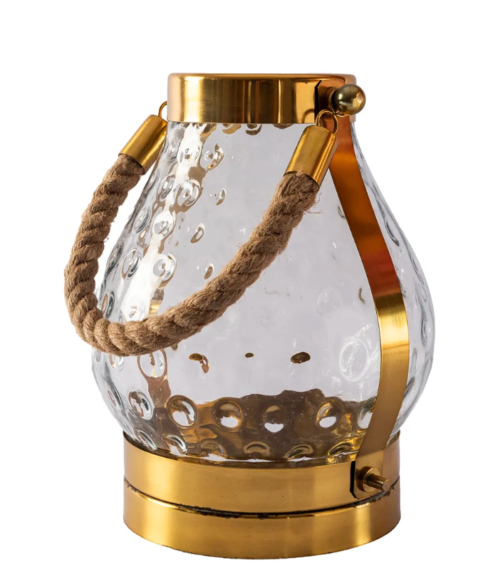 Hurricane Castle Antique Brass Lantern