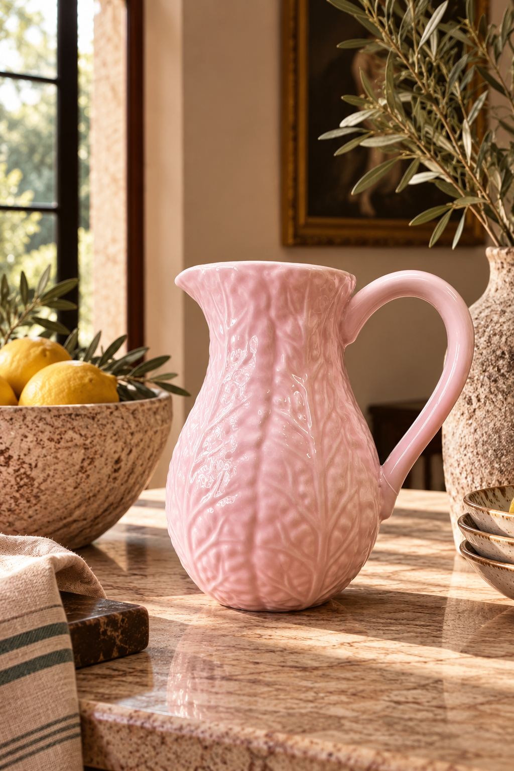 Cabbage rose jug