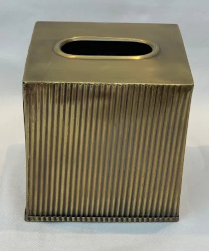 Tissue Box Greek Square Antique Brass