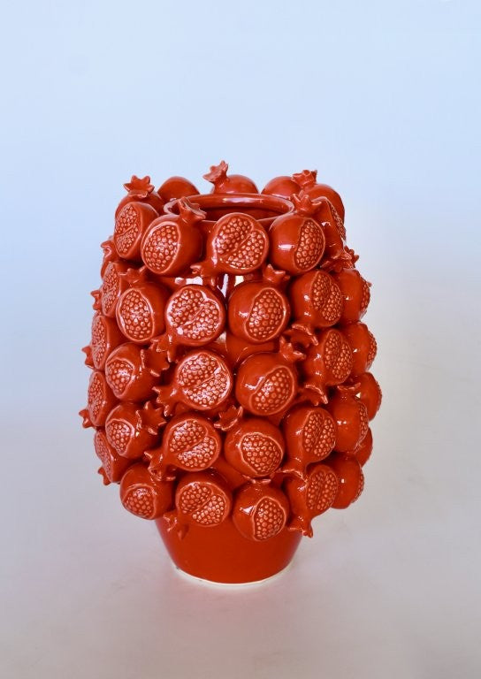 LARGE RED POMERGRANATE VASE