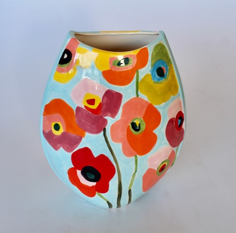 MULTI COLOUR HAND PAINTER VASE