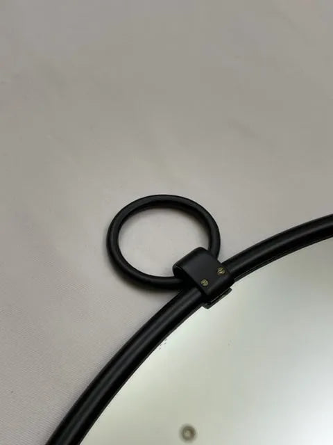 Mirror Round Classic With Hook Matt Black