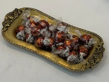 Antique Brass Mini Milan Snack Tray