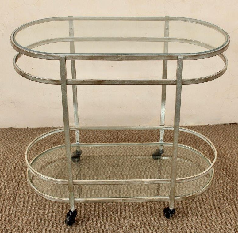 Silver Oval 2 Tier Trolley