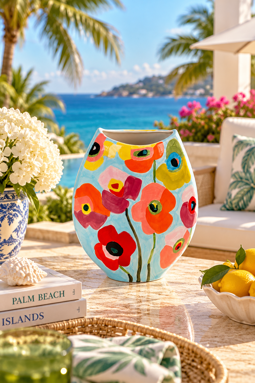 MULTI COLOUR HAND PAINTER VASE