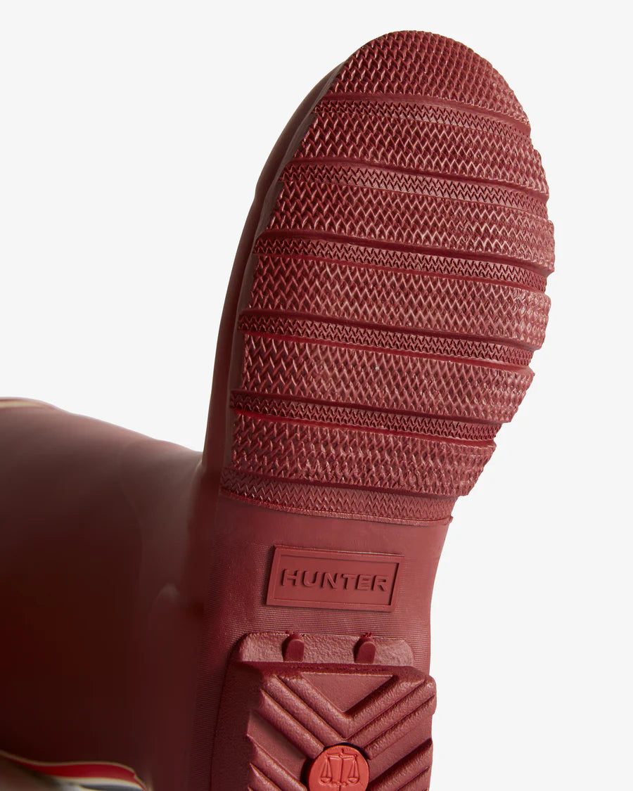 Women's Tri-Colour Logo Backstrap Tall Wellington Boots - Merlot