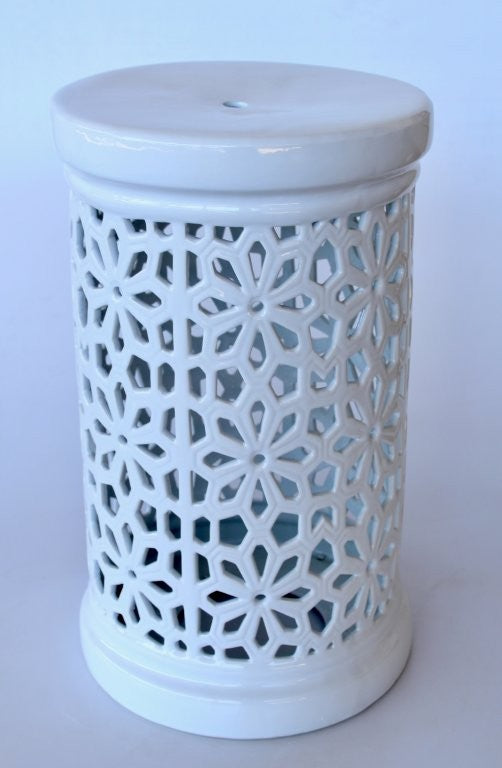 White Cut Out Plant Column