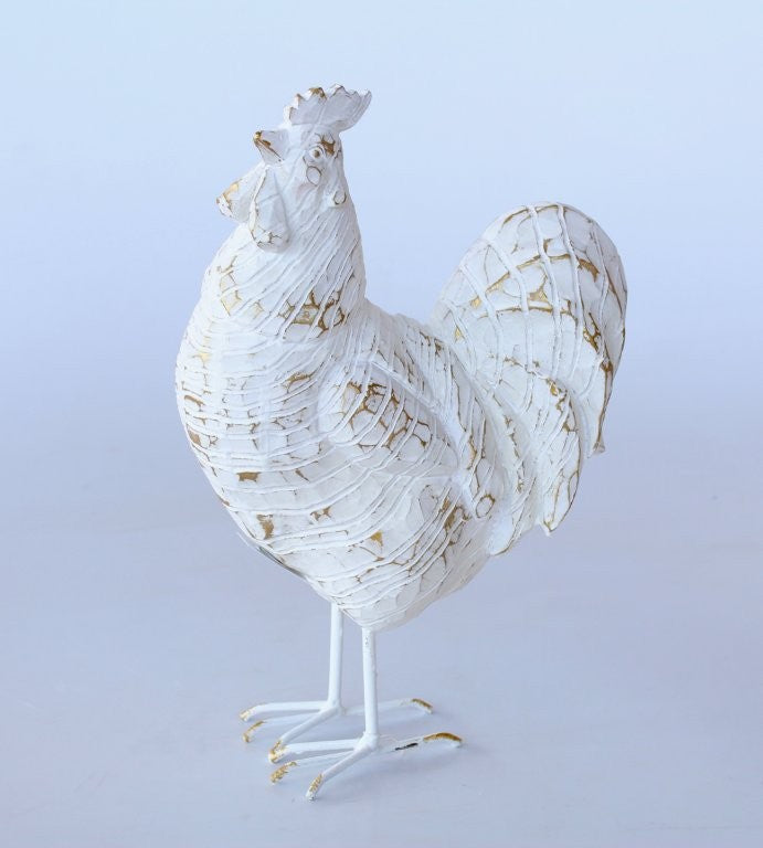 White Distressed Rooster