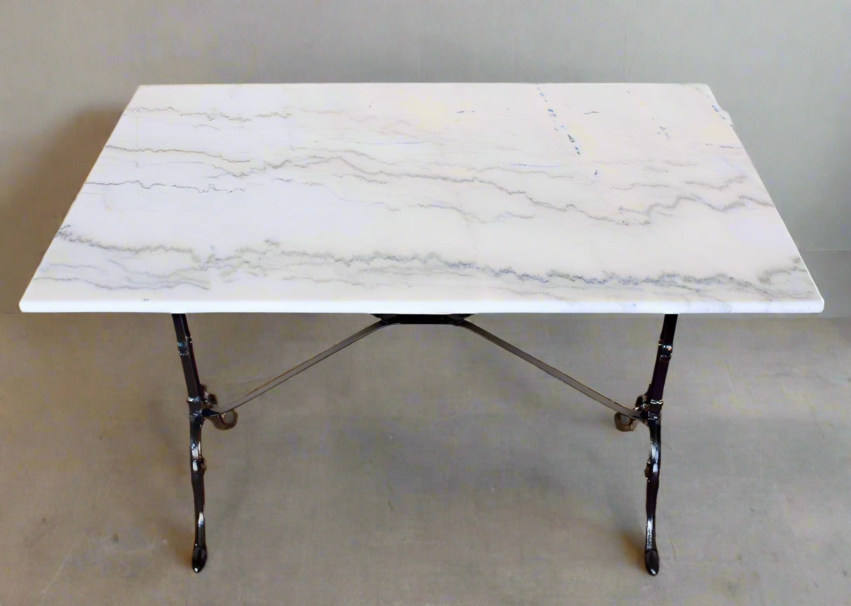 WHITE RECTANGULAR MARBLE TABLE