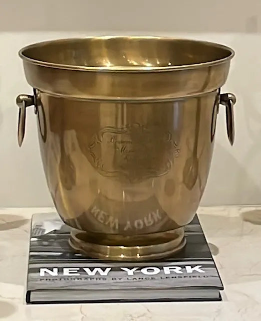 WINE COOLER LARGE NEW ANTIQUE BRASS