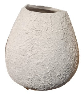 Boucle White Bulb Ceramic Vase