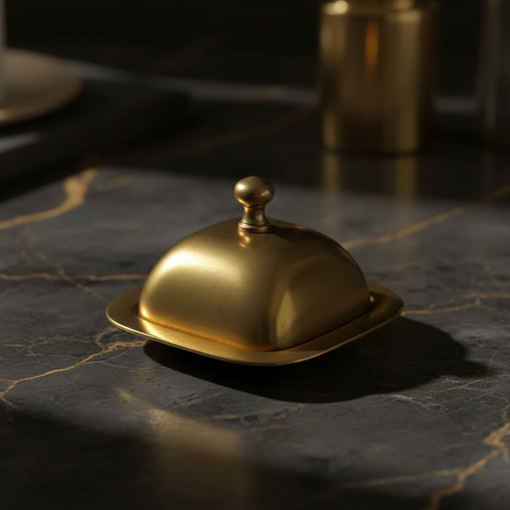 BUTTER DISH KINGS MINI A/BRASS