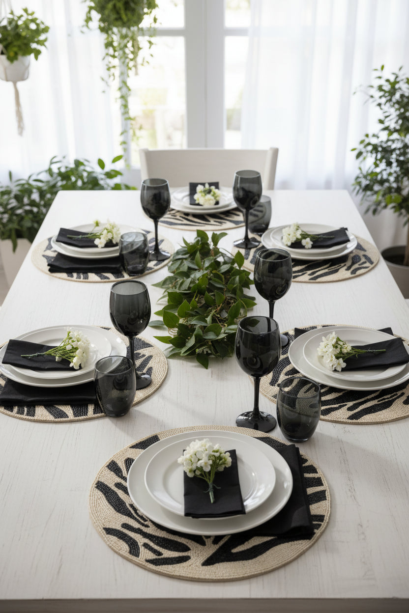 PLACEMAT ZEBRA SET OF 4