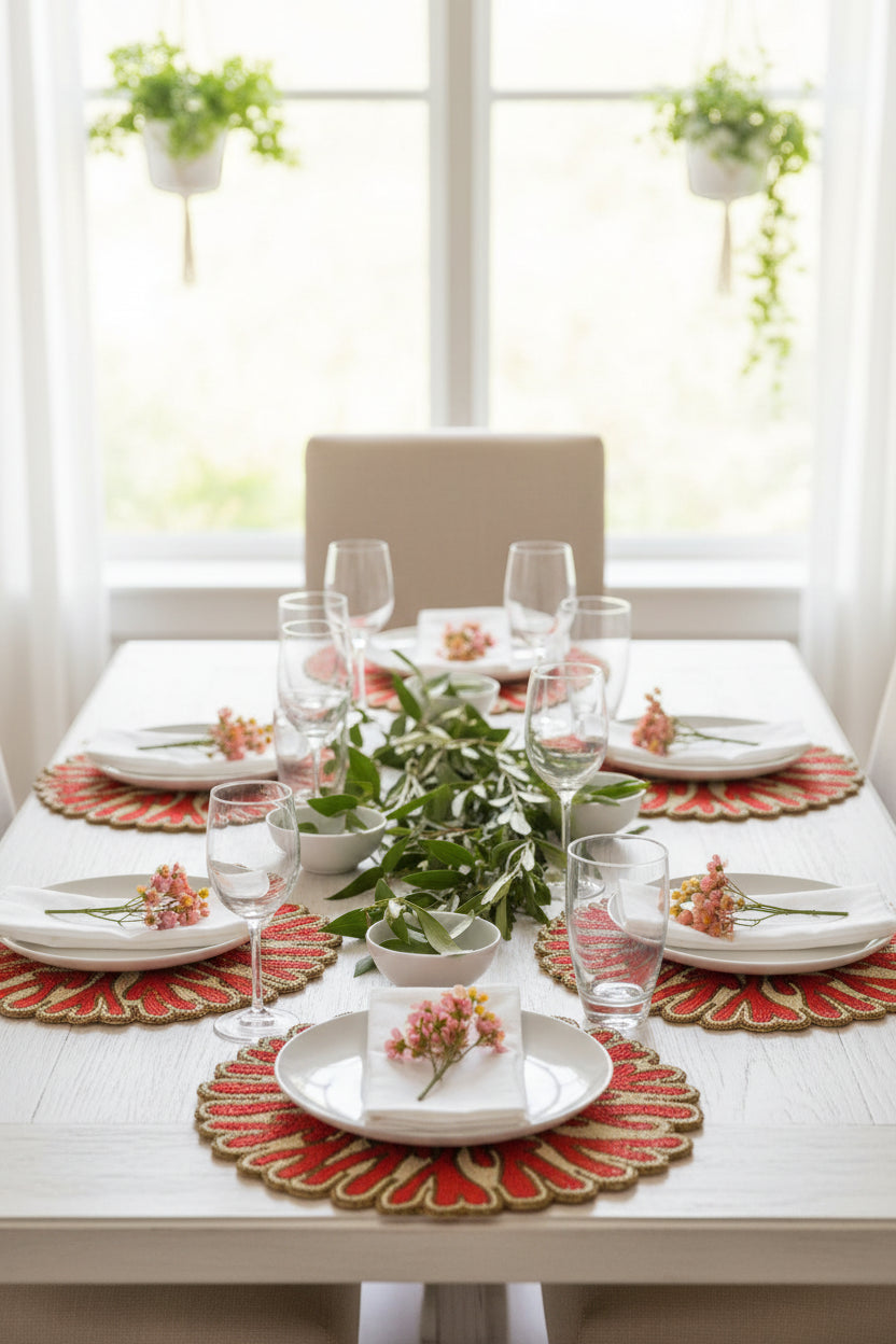 PLACEMAT CORAL RED SET OF 4