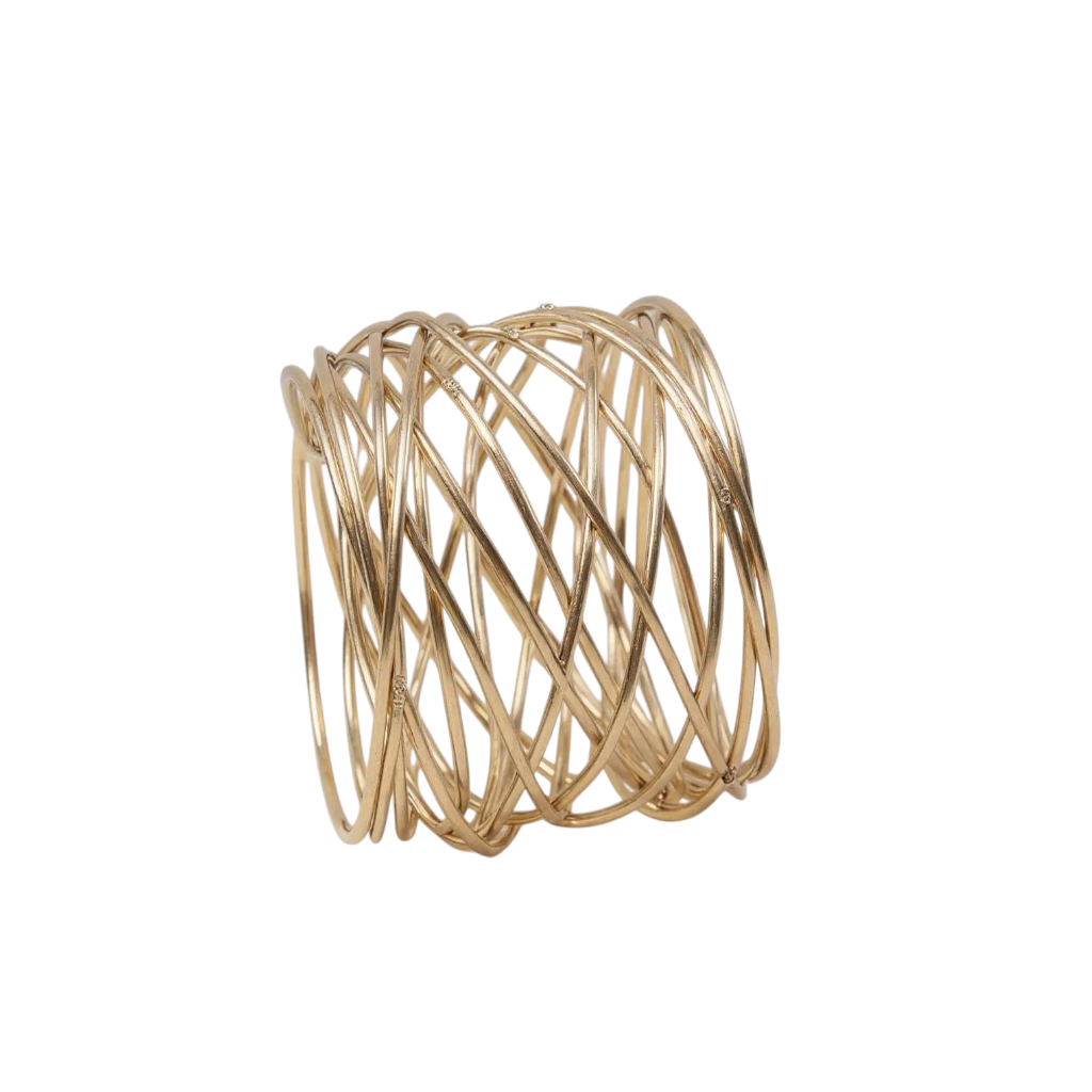 Napkin Rings 8pc Set - Gold Wired