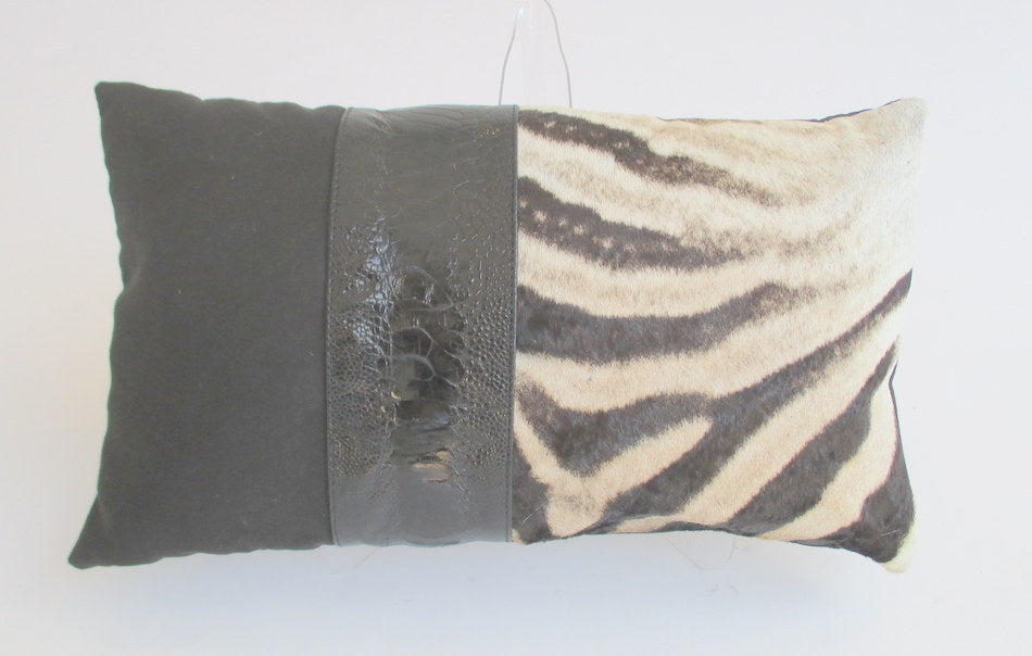 Zebra & Ostrich Cushion