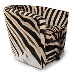 Real Zebra Skin Tub Chair - NetDécor