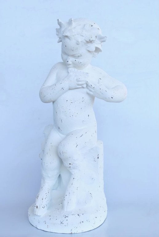 Extra Large White Distressed Angel Statue