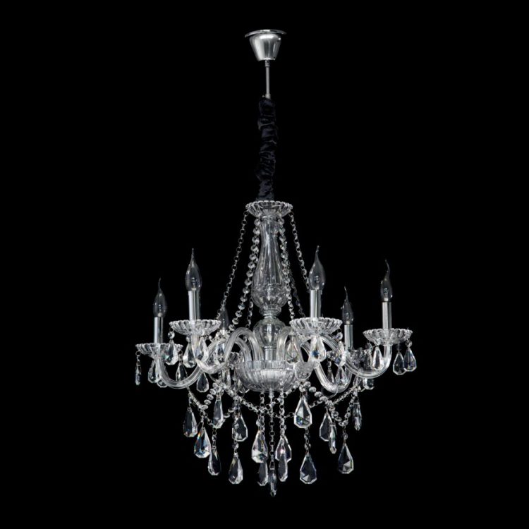 230v 40W E14 6 Arm Crystal Chandelier