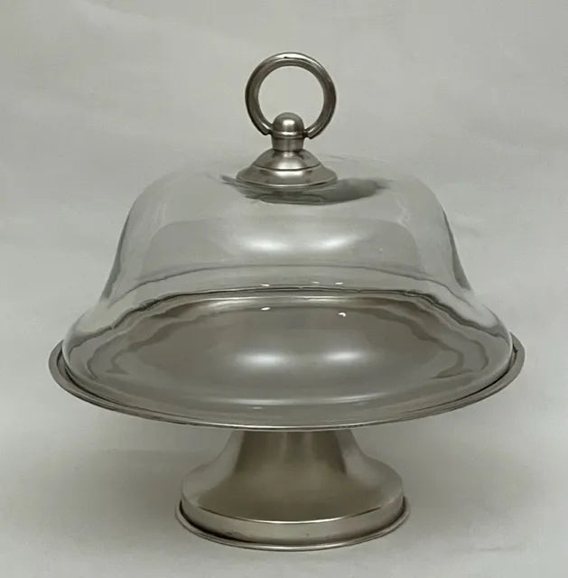 CAKE PLATE W/GLASS DOME ELEGANT