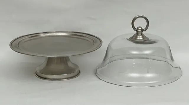 CAKE PLATE W/GLASS DOME ELEGANT