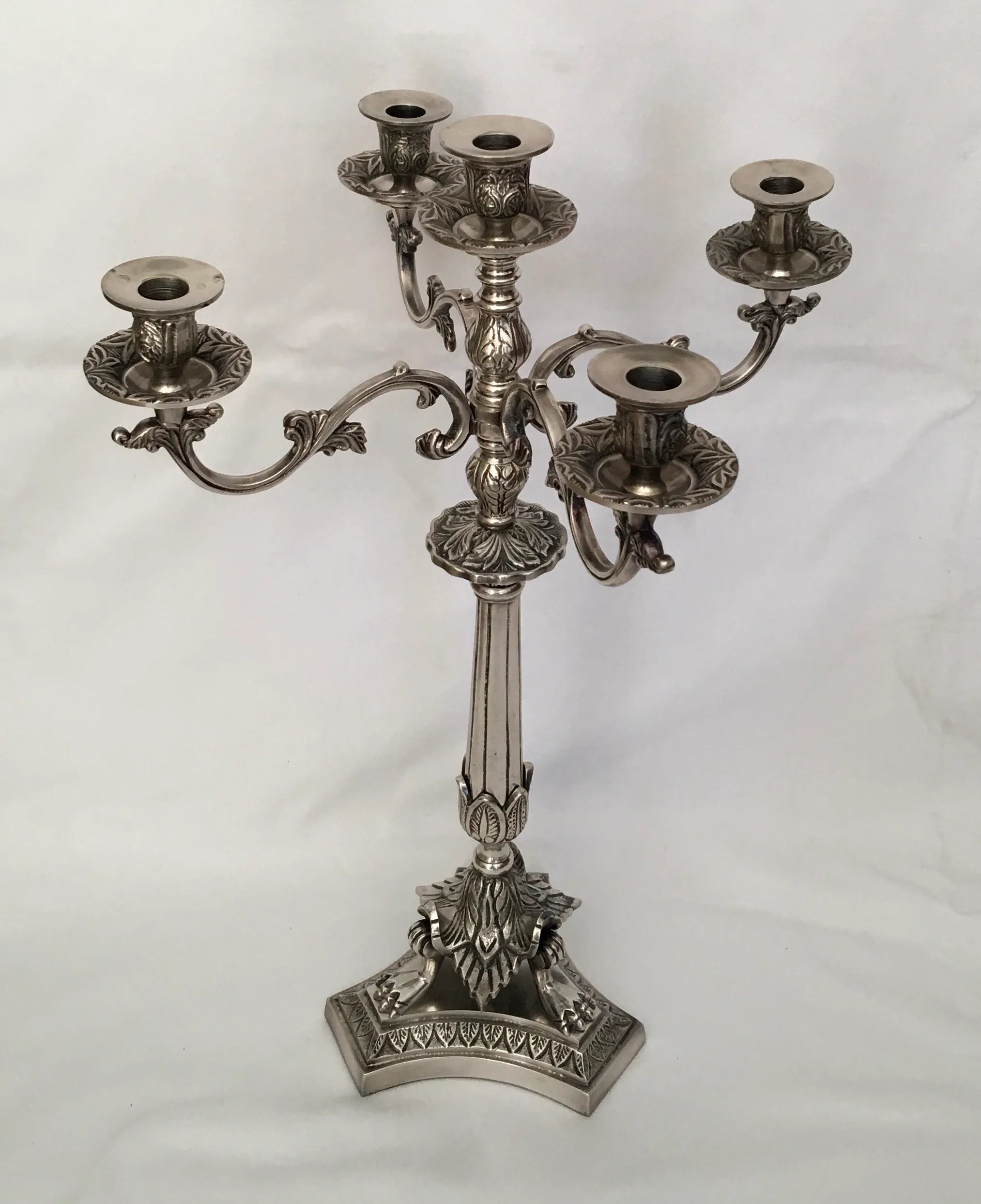 Pewter Griffen 5 Arm Candelabra