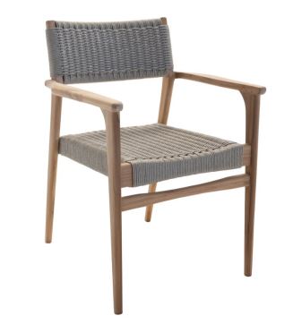 Cromwell Teak Dining Chair in Manilow Savanna