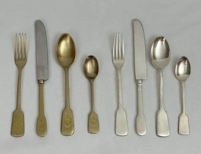 Cutlery Set of 4 Antique Brass