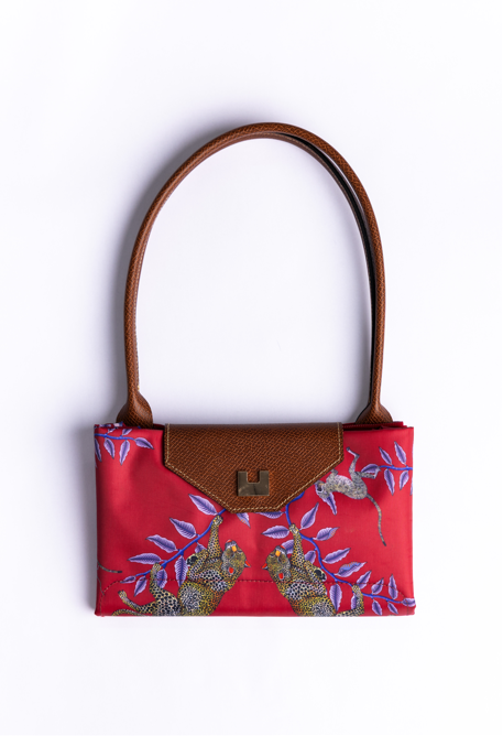 Foldable Safari Tote -Red