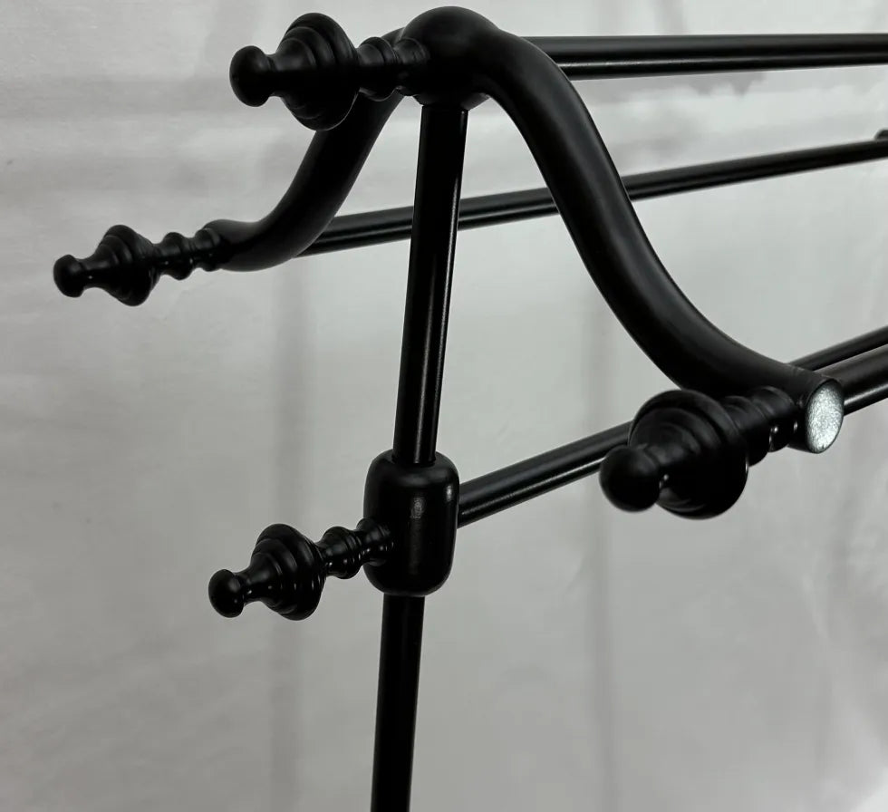 Matte Black Free Standing French Towel Rail