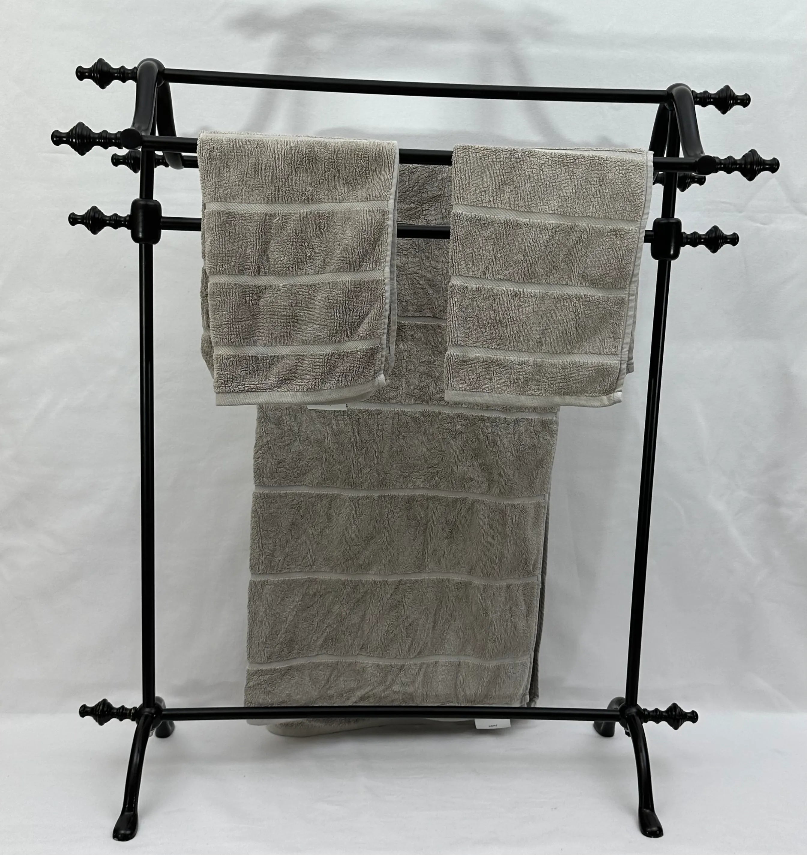 Matte Black Free Standing French Towel Rail