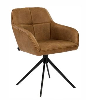 Gilbert Swivel Chair in Diesel Tan