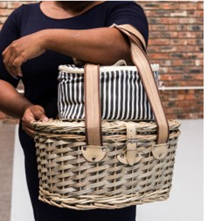 Ivory Picnic Basket with small Cooler Bag