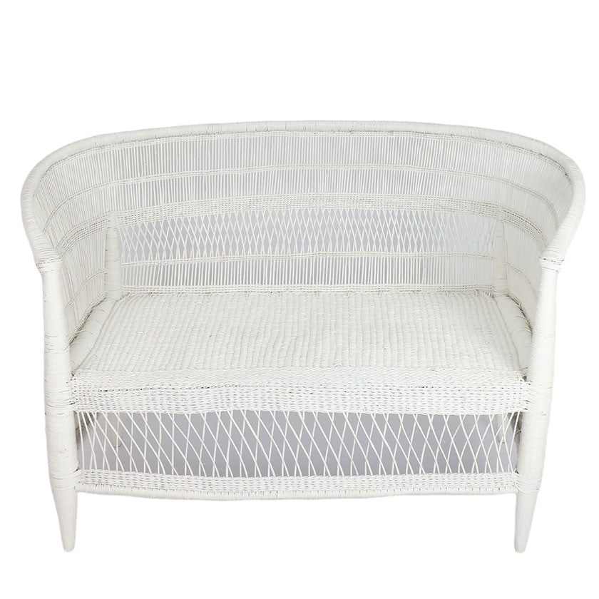 Wood Bench 2 Seater Malawi White