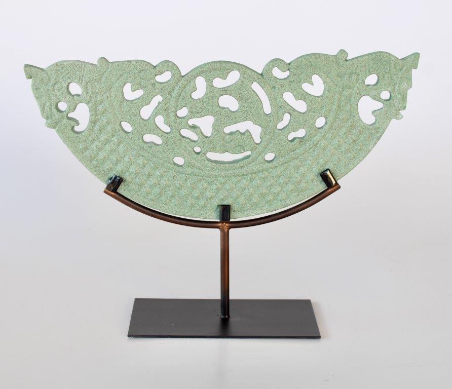 Transform your space into a work of art with our Medium Green Cut-Out Sandstone on Metal Stand. The intricate cut-outs add a touch of elegance and sophistication, while the strong metal stand ensures durability. Elevate your home decor with this luxurious and exclusive piece.