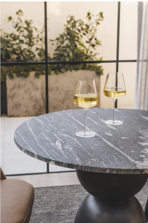 Lisbon Marble Bistro Table in Carbon