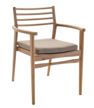 Mandalay Teak Dining Chair in Manilow Savanna