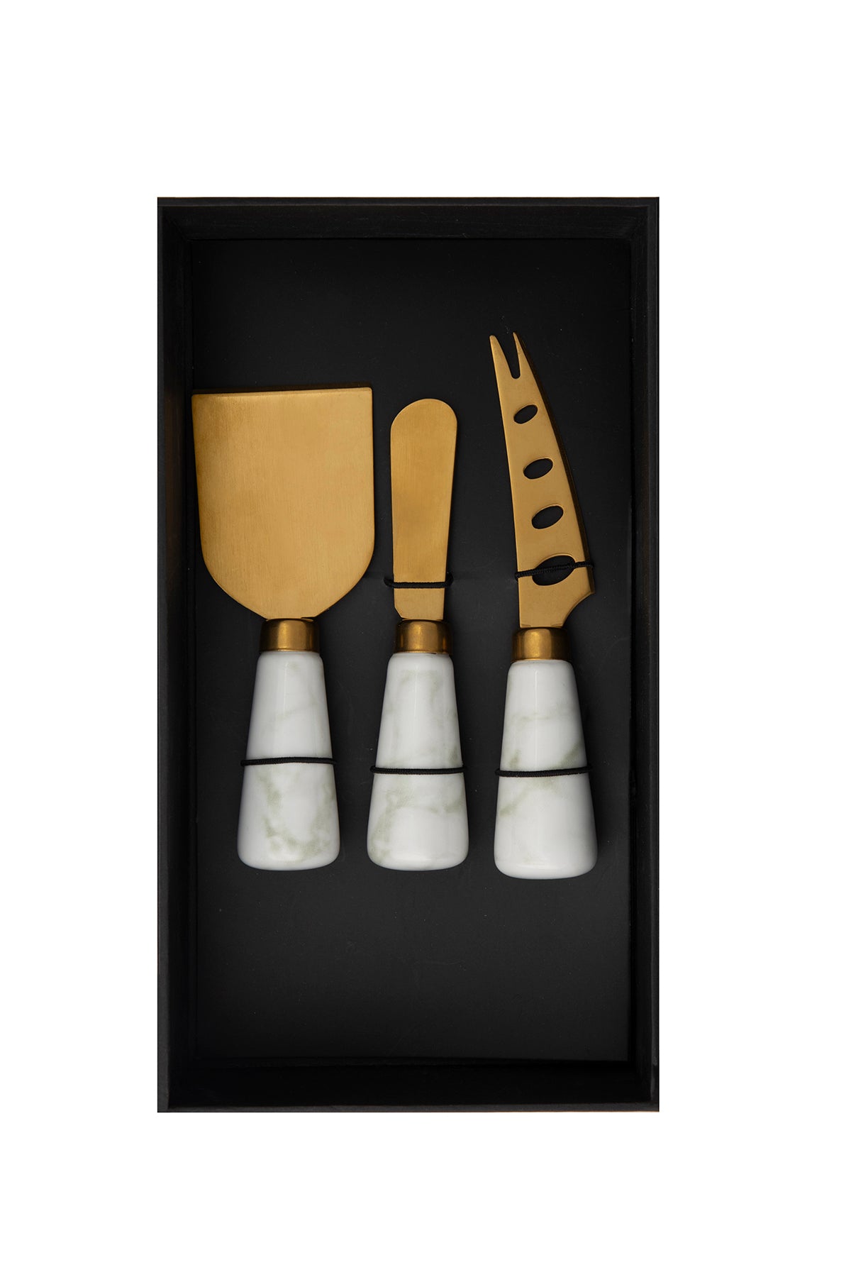 Cheese Knife Set 3pc - Marble & Gold