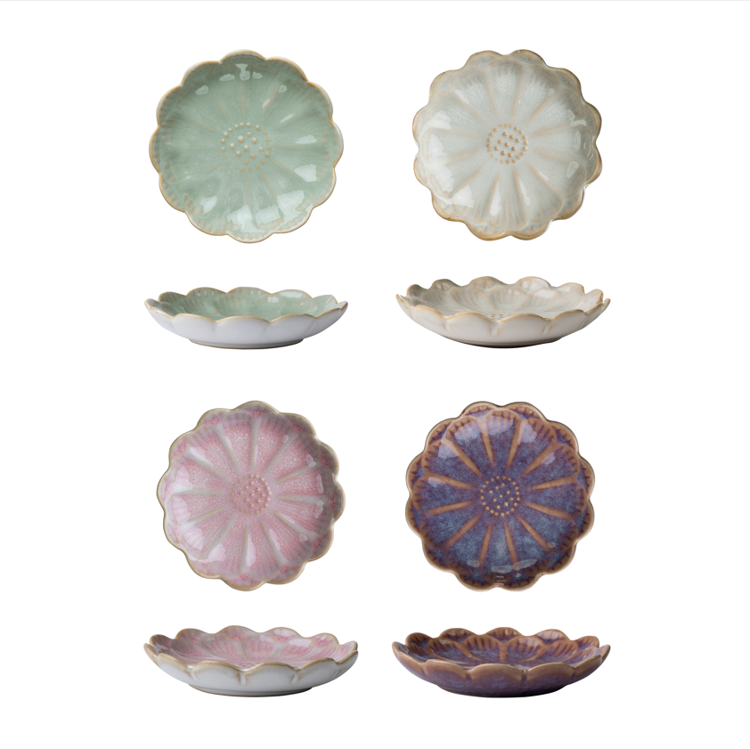 Japanese Lotus Dipping Dishes 4pc Option 2