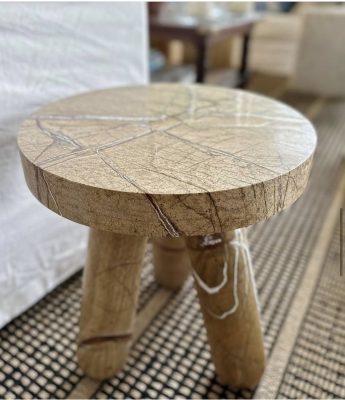 Brown Marble Side Table